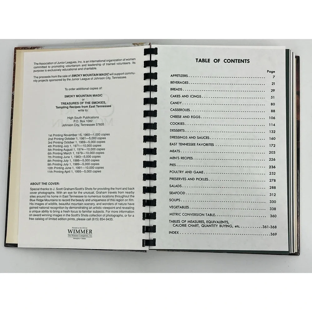 Smoky Mountain Magic Cookbook Junior League of Johnson City Tennessee